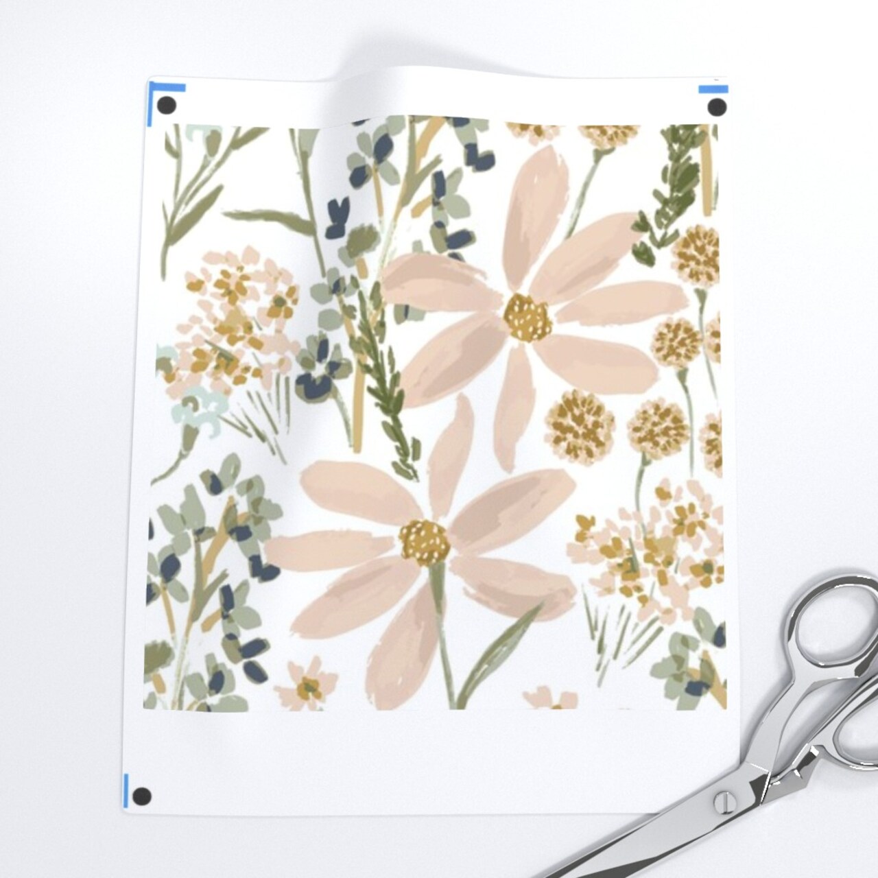 Country Floral Watercolor Wildflower Summer Large Daisy Nursery Rustic Farm Girl Custom Removable Wallpaper by Spoonflower Peel & Stick Wallpaper 2FT Wide 9987142